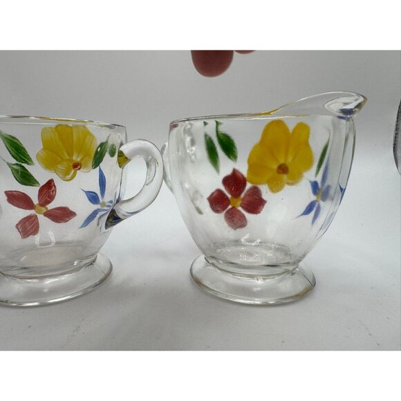 Vintage Bartlett Collins Creamer Sugar Bowl Floral Yellow Blue Gay Fad 50’s Vtg - Picture 4 of 9